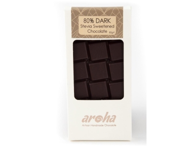 Aroha Stevia İle Tatlandırılmış %80 Bitter Çikolata 80 Gr